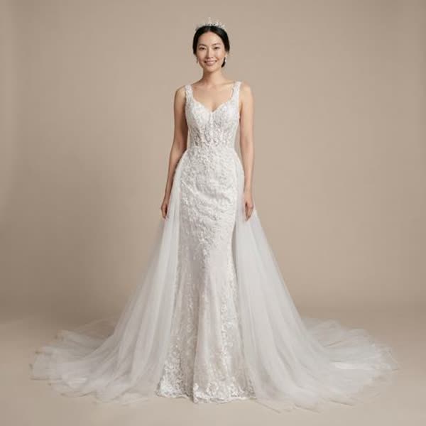 Sheath V-neck wedding dress from the collection