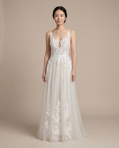 Scoop-neck glitter A-line wedding dress from the collection