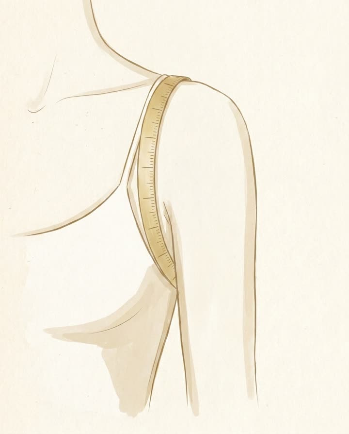 Illustration of a tape looped over the shoulder and under the armpit