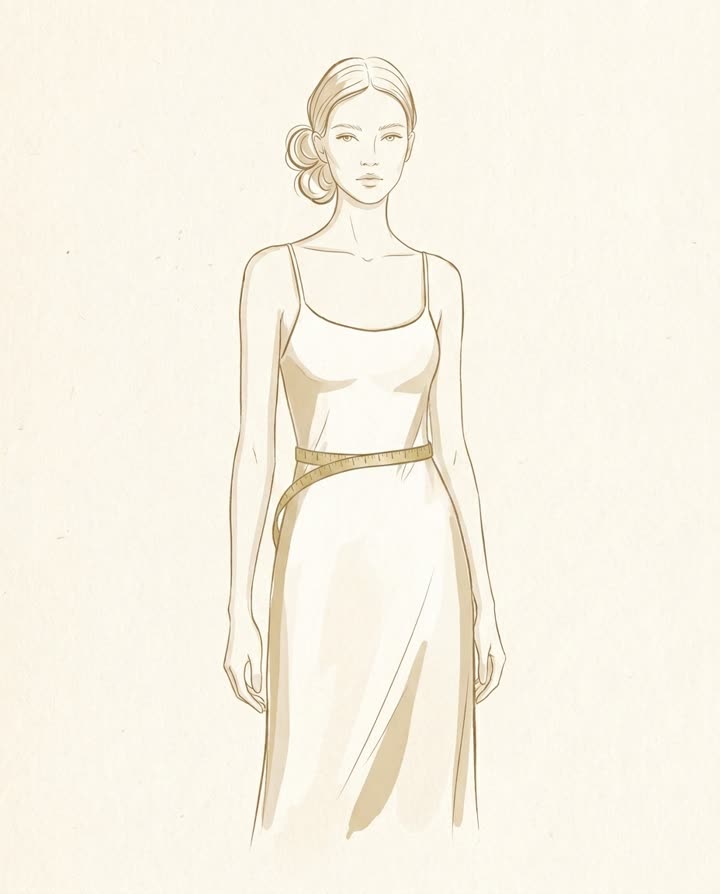 Illustration of a measuring tape around the natural waist